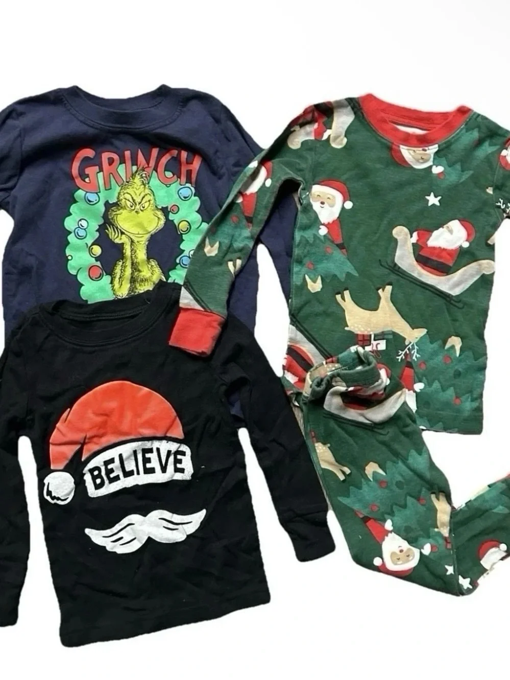 Toddler Christmas Lot Pajamas Long Sleeve Shirts Size 18-24 Months 2T